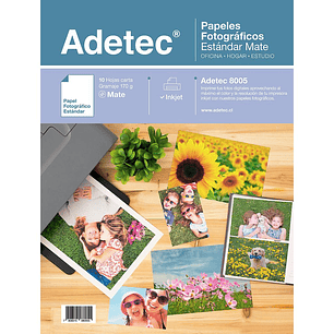 PAPEL FOTOGRAFICO ADETEC 170 Grs 10 Hjs CARTA MATE