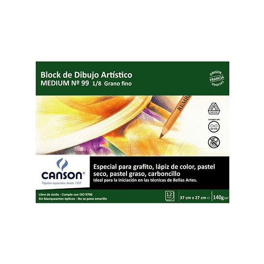 BLOCK DE DIBUJO CANSON MEDIUM 99 1/8 140gr