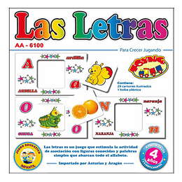 JUEGO LAS LETRAS 4AÑOS 25 CARTONES AA-6100