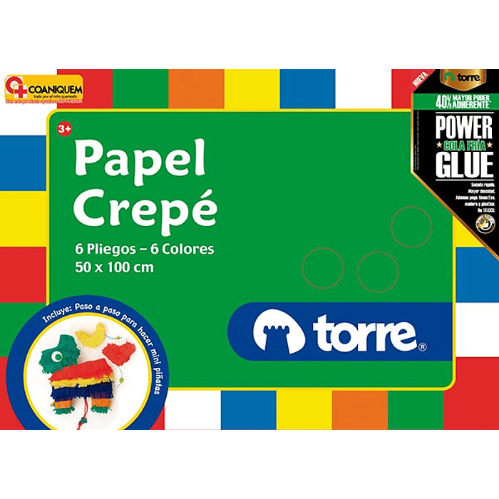 ESTUCHE TORRE PAPEL CREPE 50 x 100 6 Pliegos