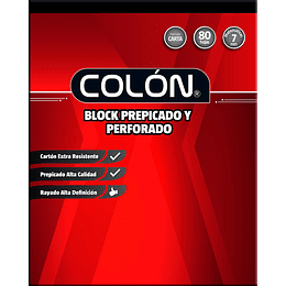 BLOCK COLON PREPICADO CARTA 7 mm
