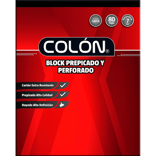BLOCK COLON PREPICADO CARTA 7 mm