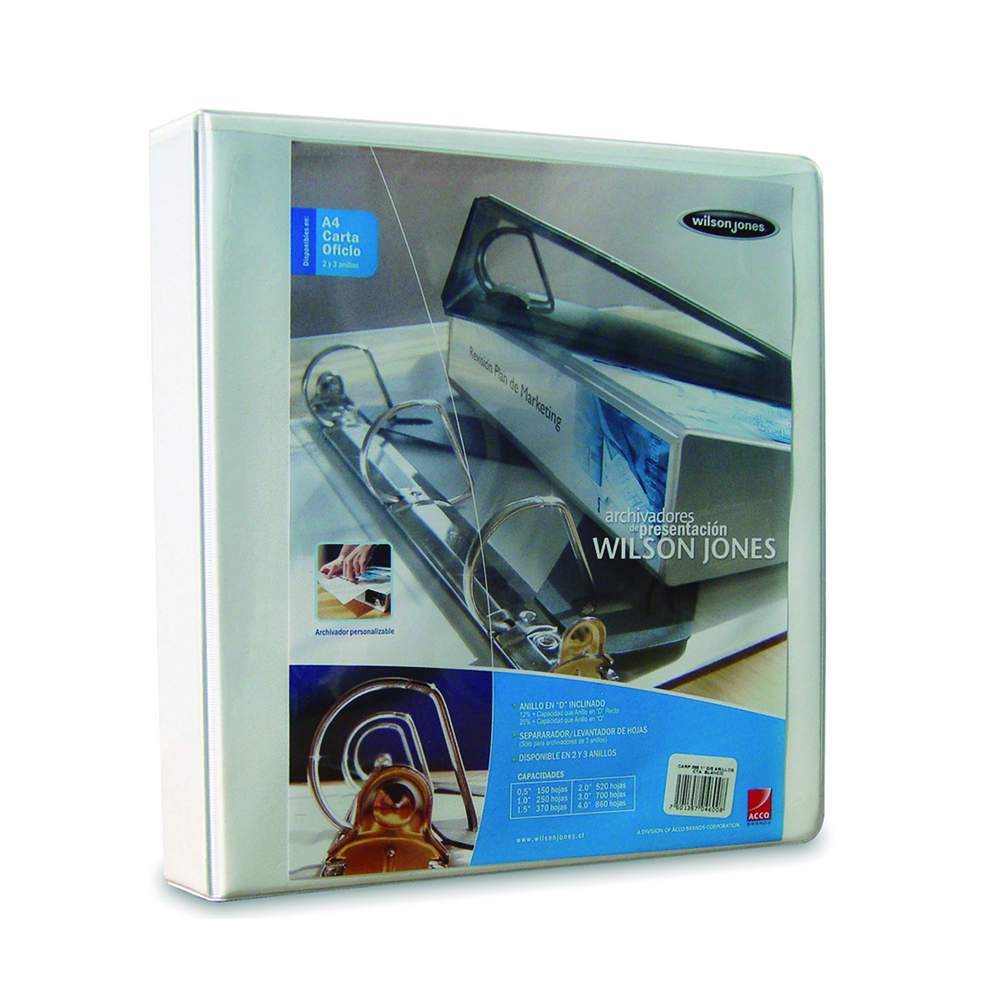 ARCHIVADOR DE PRESENTACIÓN WILSON JONES CARTA 2 ANILLOS 1'' ( CM ) 1