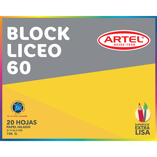 BLOCK DE DIBUJO ARTEL LICEO N·60 21X26.5CM 106 Gr