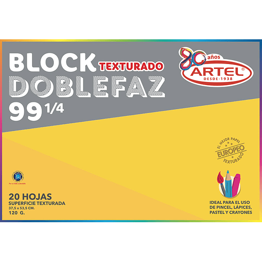 BLOCK DE DIBUJO ARTEL MEDIUM 99 1/4  DOBLE FAZ 37,5X53,5CM 120Gr