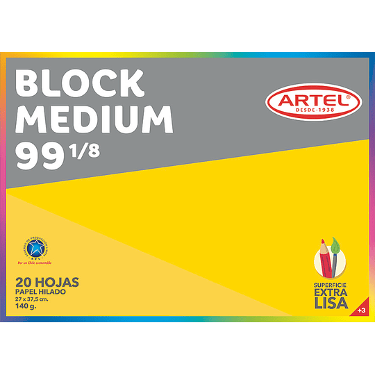 BLOCK DE DIBUJO ARTEL MEDIUM 99 1/8 27X37.5CM 140Gr