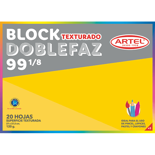 BLOCK DE DIBUJO ARTEL MEDIUM 99 1/8 DOBLE FAZ 27X37,5CM 120Gr