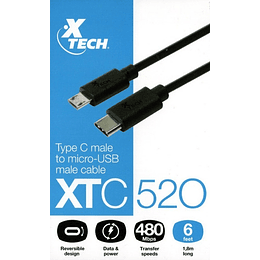 CABLE XTECH TIPO-C A MicroUSB XTC520
