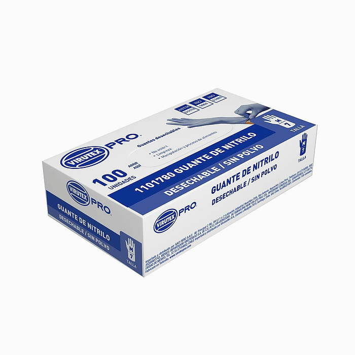 CAJA GUANTE NITRILO VIRUTEX AZUL S/POLVO (M)