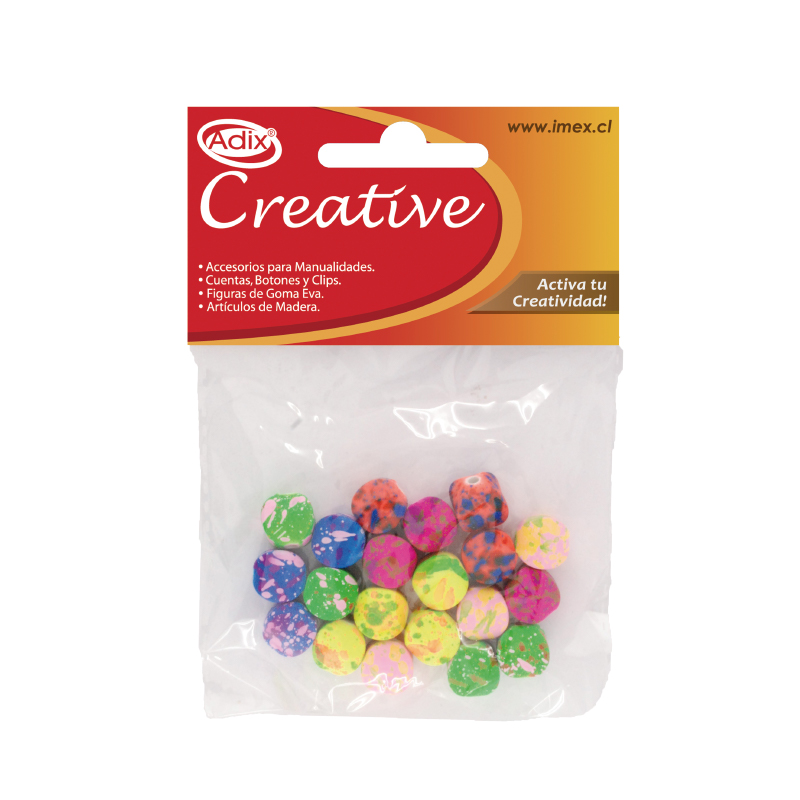 CUENTAS ADIX DE PLASTICO NEON 20 Unid. 1