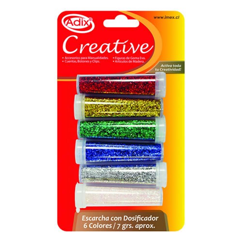 ESCARCHILLA ADIX 6 COLORES CON DOSIFICADOR 1