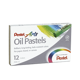 ESTUCHE DE PASTELES PENTEL 12 Colores GRASO 