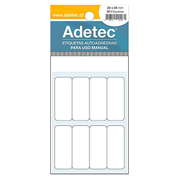 ETIQUETA BLANCA ADETEC 20 x 50 mm 