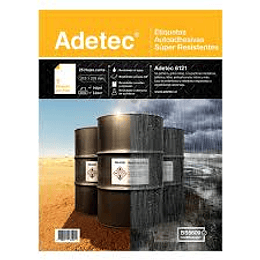 ETIQUETA LASER INK-JET ADETEC SUPER RESISTENTE 213 X 279 mm. 25 Hjs