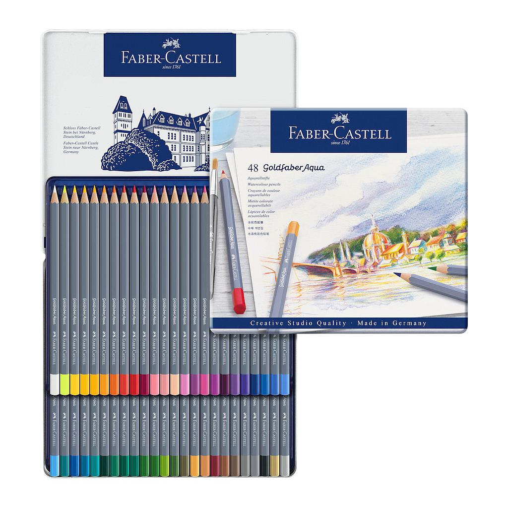 LAPICES DE COLORES GOLDFABER ACUARELABLES CAJA METALICA 48COLORES 1