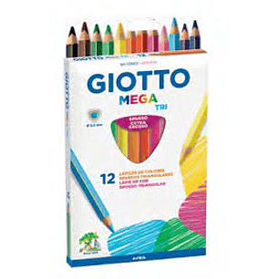 LAPICES DE COLOR GIOTTO MEGA-TRI 12 COLORES LARGO ( DESC. )