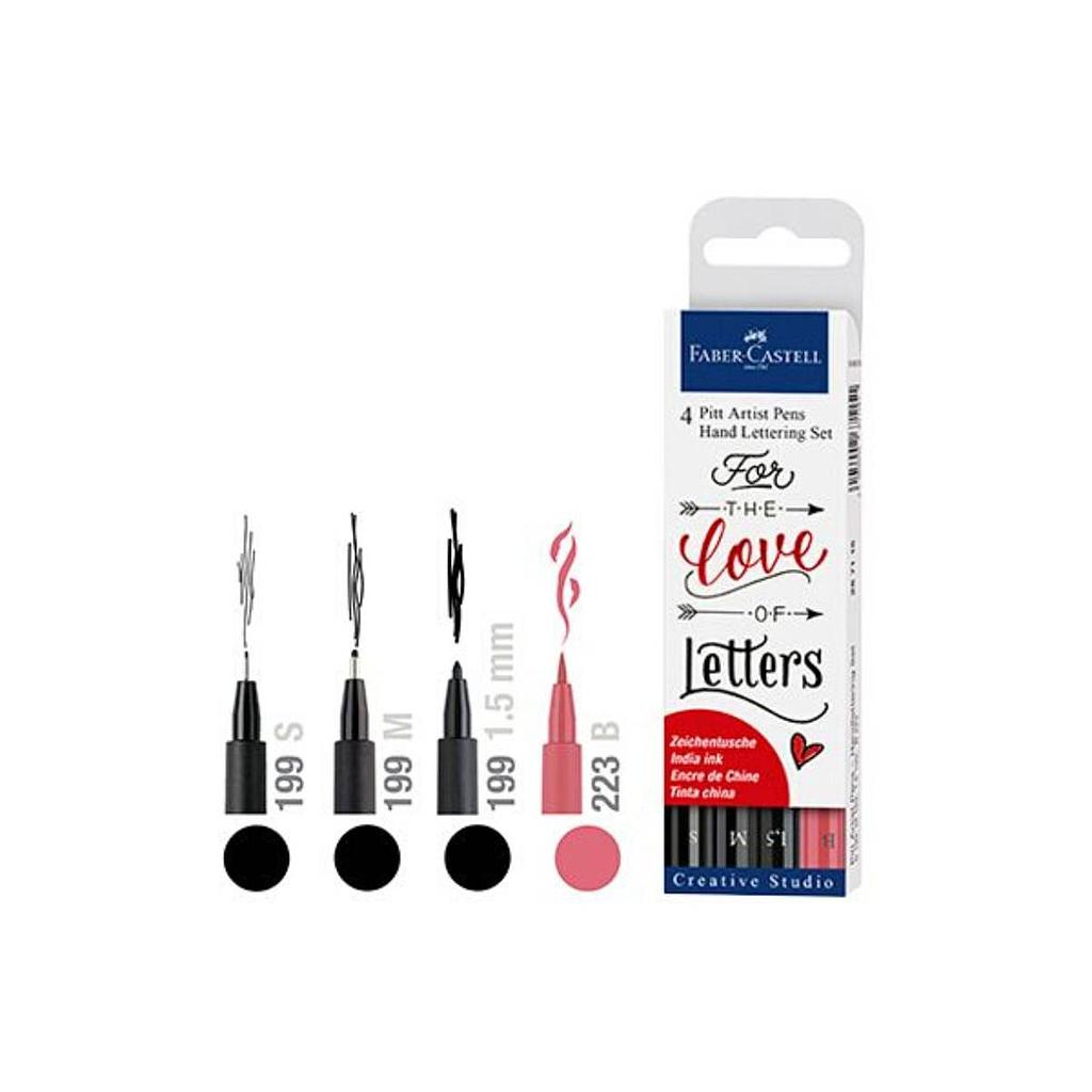 SET DE LAPIZ DE COLOR FABER  TINTA CHINA PIGMENTADA 4 Col. LETTERING 1