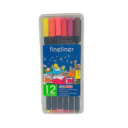 SET LAPICES FINELINER 12 COLORES SELLOFFICE