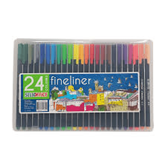 SET TIRALINEAS SELLOFFICE 24 COLORES FINELINER 