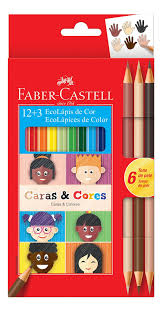 LAPICES DE COLORES FABER 12 COLORES CARAS + 3 COLORES TONOS PIEL 1