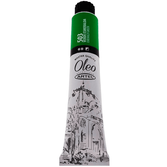 PINTURA OLEO ARTEL 22ML VERDE ESMERALDA N°503