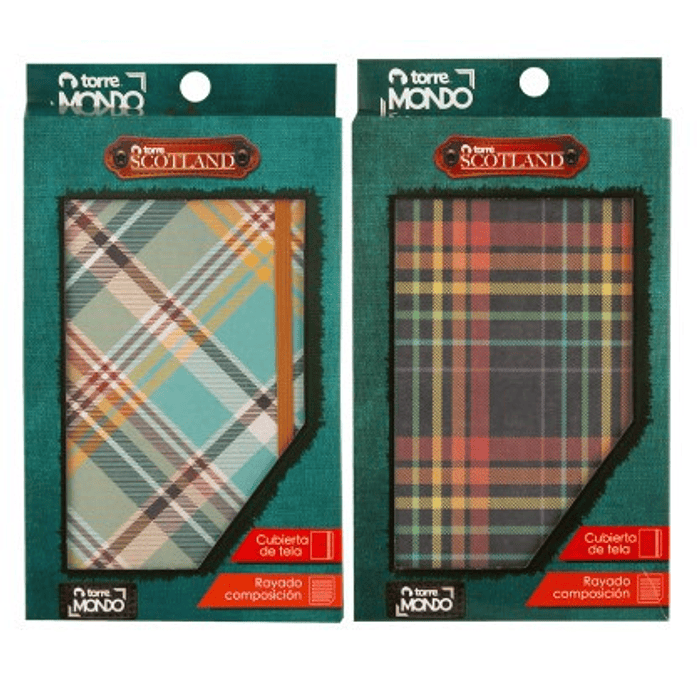 LIBRETA TORRE MONDO SCOTLAND DIFERENTES DISEÑOS 13 X 21