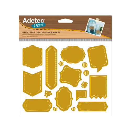 ETIQUETA DECORATIVA ADETEC KRAFT C/LAPIZ 1
