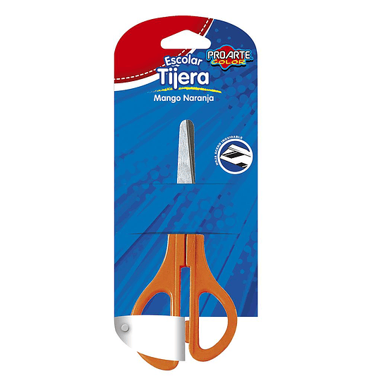 BLISTER TIJERA ESCOLAR PROARTE  MANGO NARANJA ( CO )