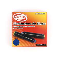 CARTUCHOS DE TINTA ADIX LAPICERA 6 UND. AZUL 1