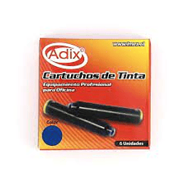 CARTUCHOS DE TINTA ADIX LAPICERA 6 UND. AZUL