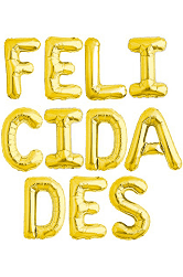 GLOBO GLAM LETRAS 40CM.DORADAS ''FELICIDADES'' 1Unid. 1