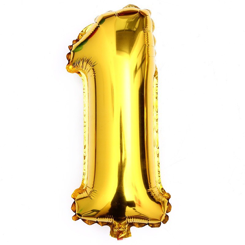 GLOBO GLAM NUMERO 1 DORADO METALIZADO 81CMS. 1UNID. 1