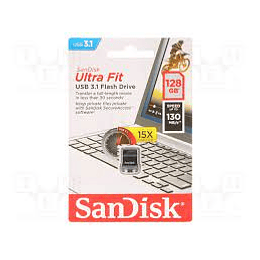 PENDRIVE SANDISK 128GB ULTRA FIT 130MB/s USB 3.1 SDCZ430-128G-G46