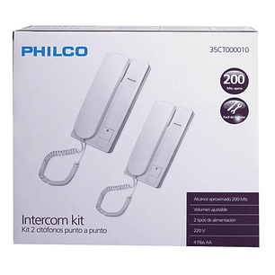 KIT 2 CITOFONOS PUNTO A PUNTO PHILCO 35CT000010 220V