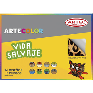 ESTUCHE ARTECOLOR VIDA SALVAJE 16 DISEÑOS 26,5 X 37,5CM.