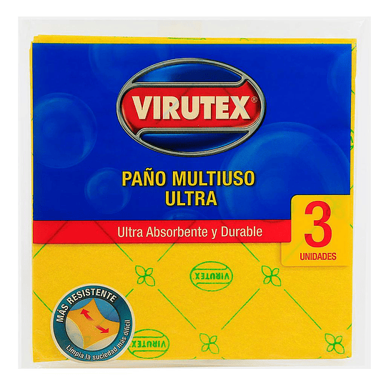 PAÑO MULTIUSO VIRUTEX ULTRA X 3 UNIDADES