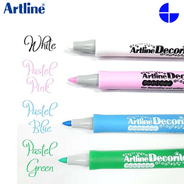 SET MARCADORES ARTLINE DECORITE, BRUSH/PINCEL, RÍGIDO X 4 UNDS. COL PASTEL