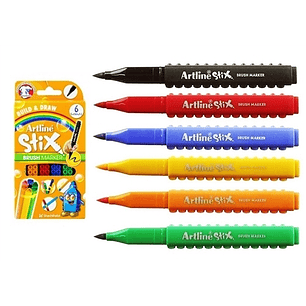SET MARCADORES ARTLINE BLOX BRUSH 6 COLORES