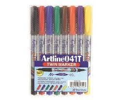 SET MARCADORES ARTLINE TWIN DOBLE PUNTA 1.0 Y 0.4 8 COLORES 1