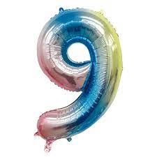 GLOBO GLAM NUMERO 9 TORNASOL METALIZADO 81CMS. 1UNID. 1