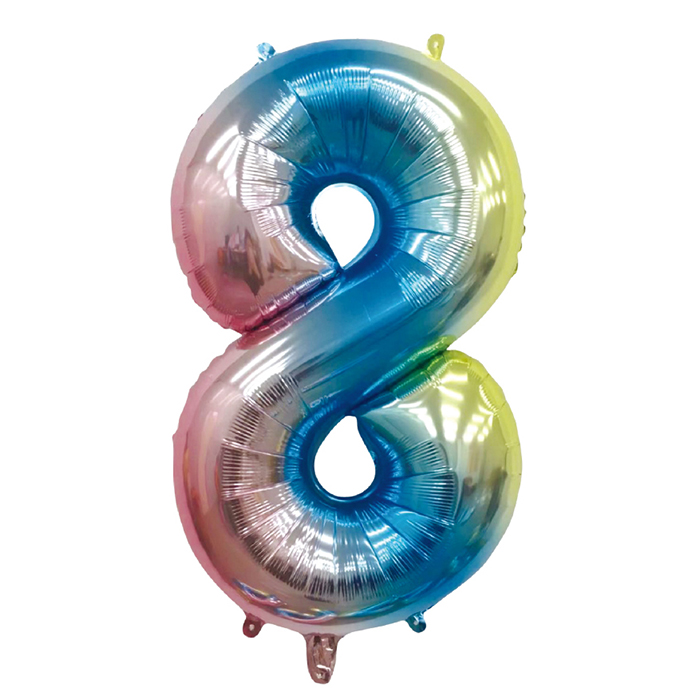 GLOBO GLAM NUMERO 8 TORNASOL METALIZADO 81CMS. 1UNID. 1