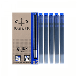 SET DE CARTUCHOS PARKER TINTA AZUL PLUMA X 5UND. (DESC.)