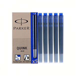 SET DE CARTUCHOS PARKER TINTA AZUL PLUMA X 5UND. ( DESC. )