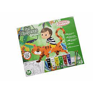 SET TEMPERAS ANIMALES  ARTEL 24 PZAS. +3 ( DESC. )