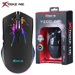 MOUSE GAMER XTRIKE ME GM-215 7200DPI 7 BOTONES