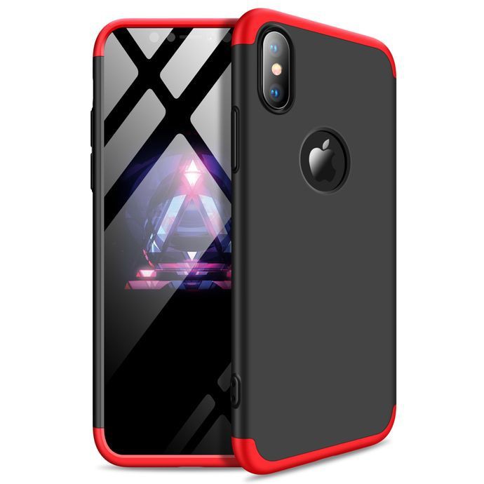 CARCASA GKK 360° IPHONE XS MAX ROJA CON NEGRO 1