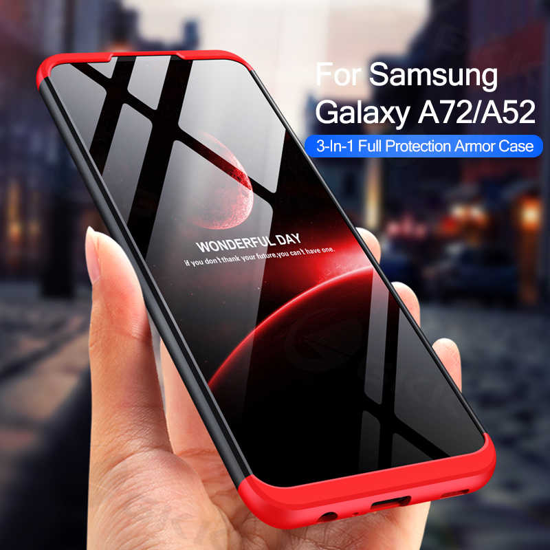 CARCASA GKK 360° SAMSUNG A72 ROJA CON NEGRO 1