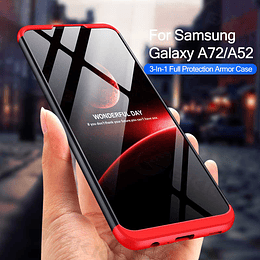 CARCASA GKK 360° SAMSUNG A72 ROJA CON NEGRO