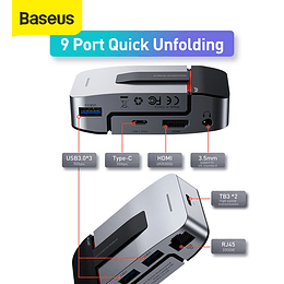 HUB USB C BASEUS ARMOR AGE MULTIFUNCIONAL GRIS OSCURO