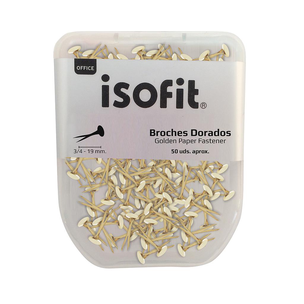 CAJA DE BROCHES DORADOS ISOFIT 50Unid. 1
